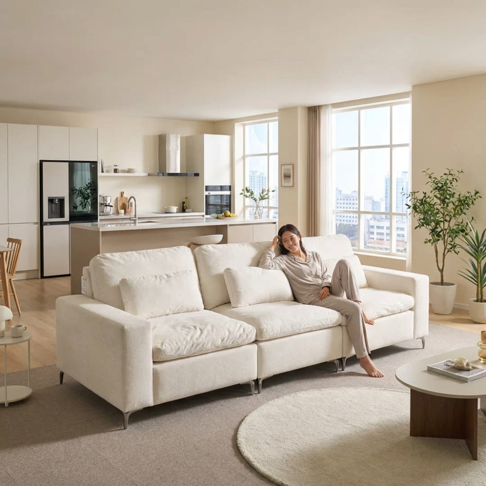 썬키스 스윙 패브릭 모듈형 소파 4인+스툴