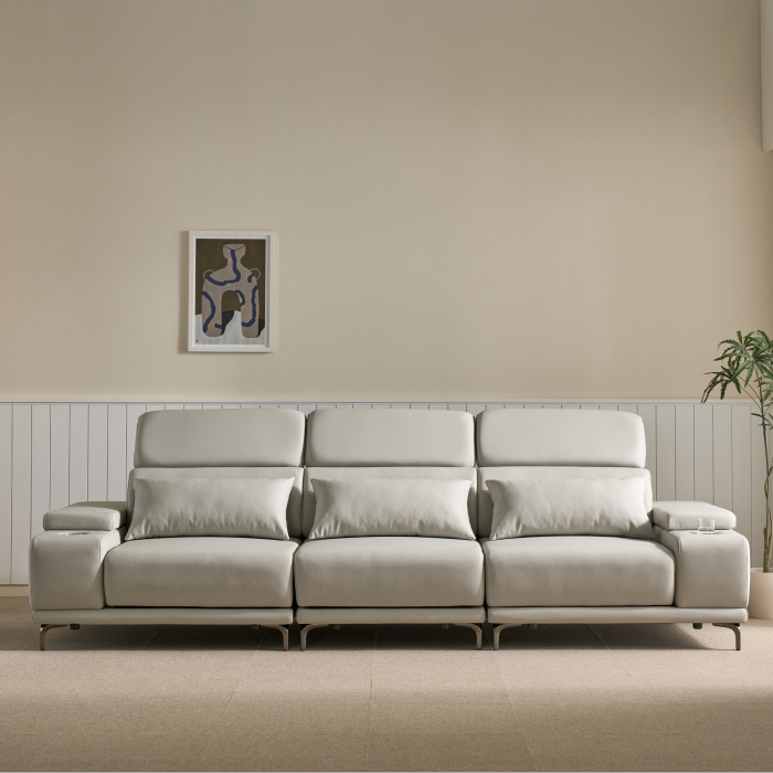 해피니스 모션 슬라이딩 실리콘 비건가죽 모듈형 소파 4인