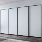 매트 화이트 슬라이딩 붙박이장(실속형)-15cm