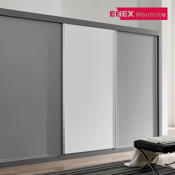 밀레 무광 그레이콤비 슬라이딩 장롱-303cm