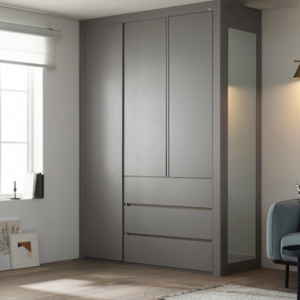 버클리 작은방 붙박이장 3단서랍형(거울포함)-1701~1850mm