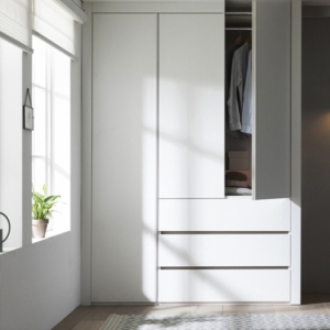 버클리 작은방 붙박이장 3단서랍형(거울포함)-1500~1700mm