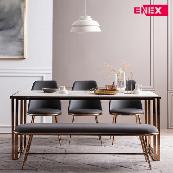 더스퀘어 6인용 이태리세라믹식탁 (골드도금/의자제외)