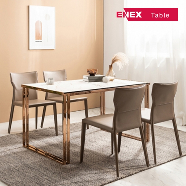 더스퀘어 4인용 이태리세라믹식탁(골드도금/의자제외)