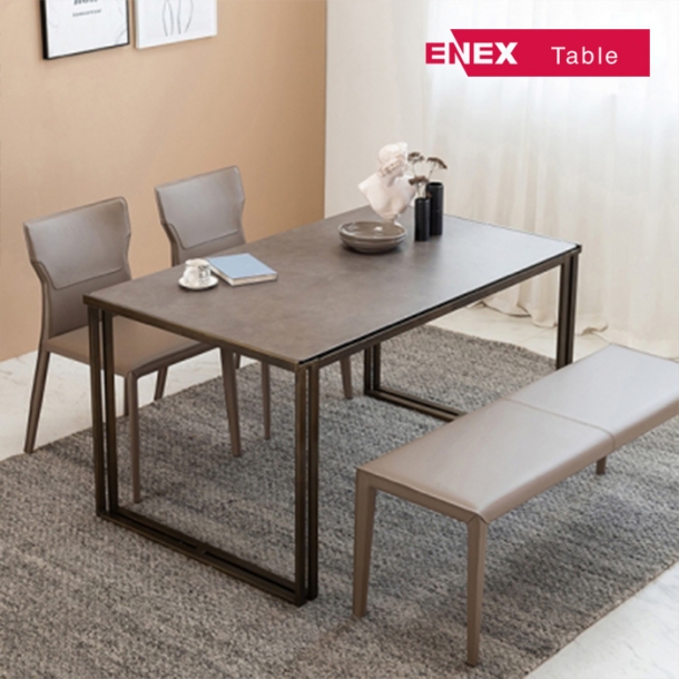 더스퀘어 4인용 이태리세라믹식탁(앤틱골드/의자제외)