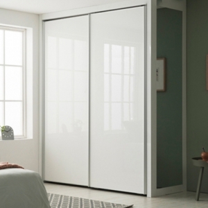 로얄 작은방 슬라이딩 붙박이장(화이트 하이그로시)-1670~1800mm