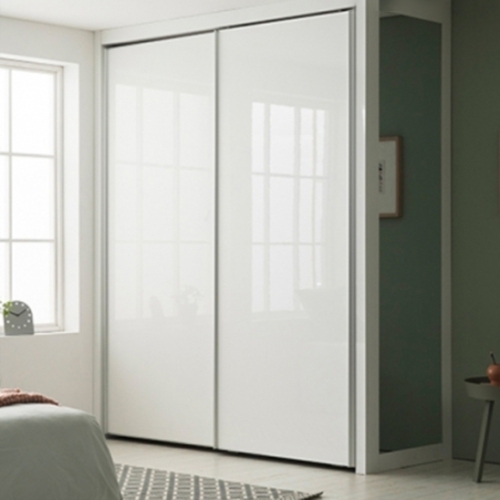 로얄 작은방 슬라이딩 붙박이장(화이트 하이그로시)-1440~1550mm