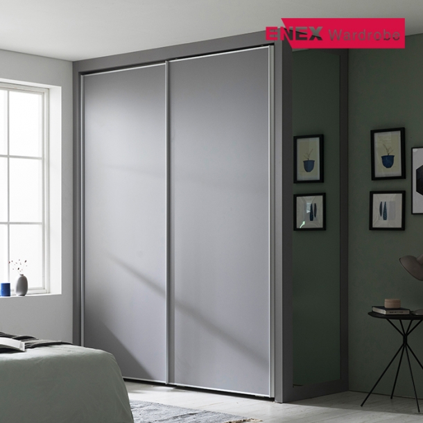 코튼 작은방 슬라이딩 붙박이장(그레이/거울포함)-1670~1800mm