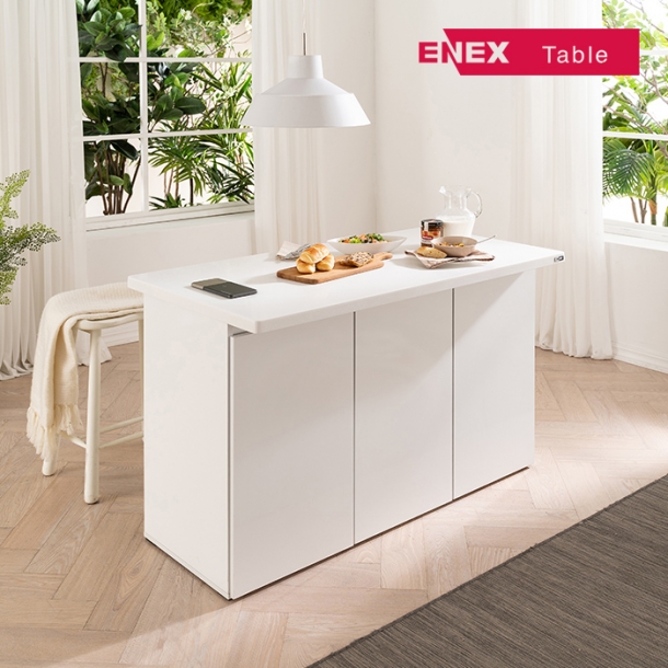 페블스톤 대리석 홈바 아일랜드식탁 1200(수납형/무선충전멀티콘센트)