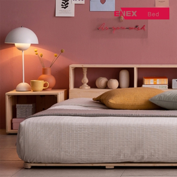 NEW 본 소나무 원목 침대 헤드(K)