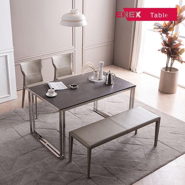 더스퀘어 4인용 이태리세라믹식탁(실버스텐/의자제외)