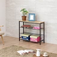 [엘린까사] 벤치형 신발정리대 4단 철제수납장 수납벤치 원목수납선반 신발장정리대 원목신발장 철제신발장