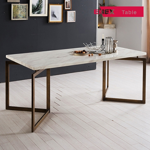 스완 6인용 대리석식탁(앤틱골드/의자제외)