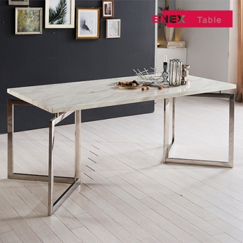 스완 6인용 대리석식탁(실버스틸/의자제외)