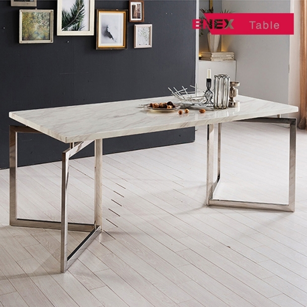 스완 6인용 대리석식탁(실버스틸/의자제외)