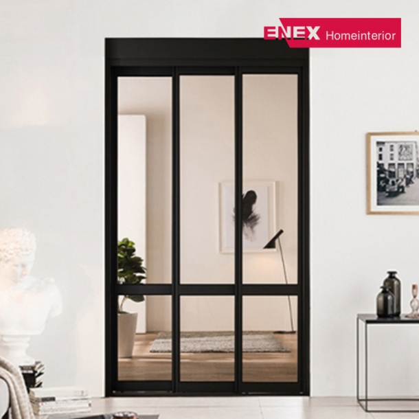 샤인 브론즈 디바이드 슬림도어 3연동 아파트 현관중문 (1,100~1,400)