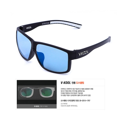 브이쿨 VK-2005 블루 투톤 편광안경 선글라스 (도수클립포함)