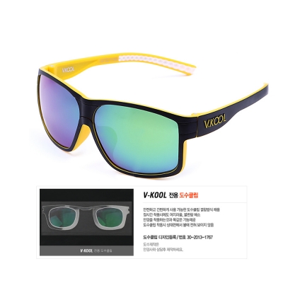 브이쿨 VK-2005 그린엘로우 편광안경 선글라스 (도수클립포함)