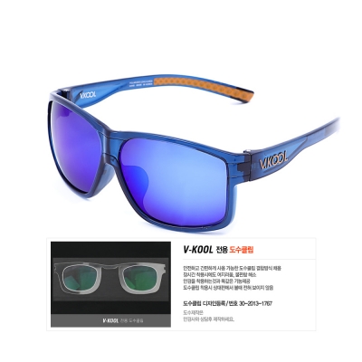 브이쿨 VK-2005 블루네이비 편광안경 선글라스 (도수클립포함)