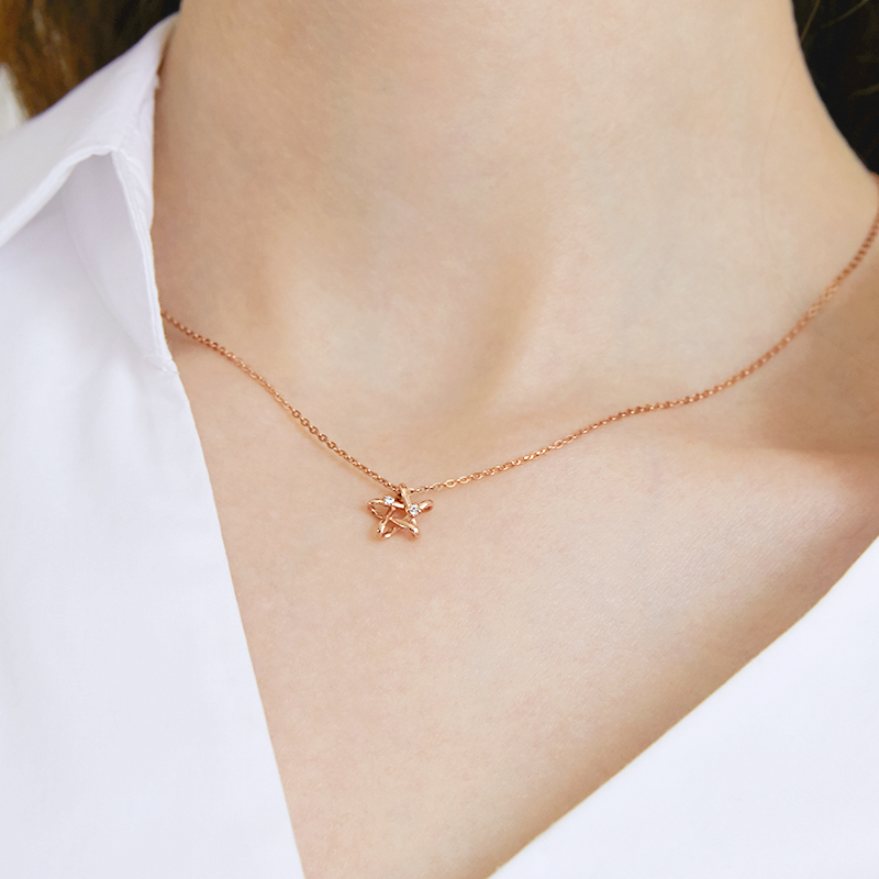 14k 18k 로스트 스타 목걸이