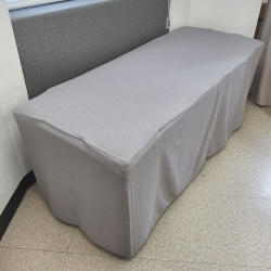 [40% 한정할인] 리브 홑겹 베드스커트(그레이) - 옆면 중앙트임