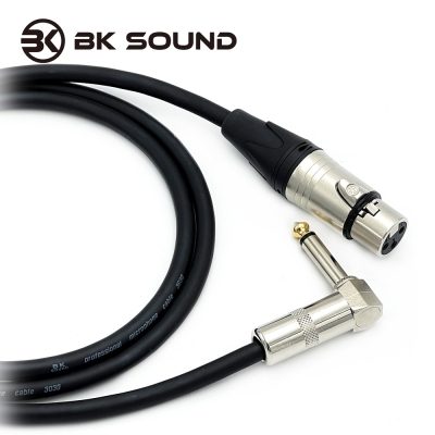 [제작] BK3030 BK XLR(암) - 기역자 55 TS(모노) 마이크케이블