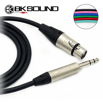 BK2020 컬러 BK XLR(암) - 니켈 55 TRS(스테레오) 케이블 제작케이블 국산 고급 BK케이블