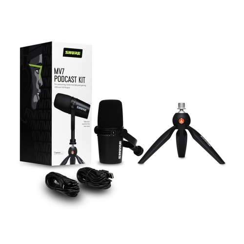 SHURE MV7 Podcast KIT / 슈어 MV7 팟캐스트 키트 / XLR, USB단자, 삼각스탠드포함 / 다이나믹마이크