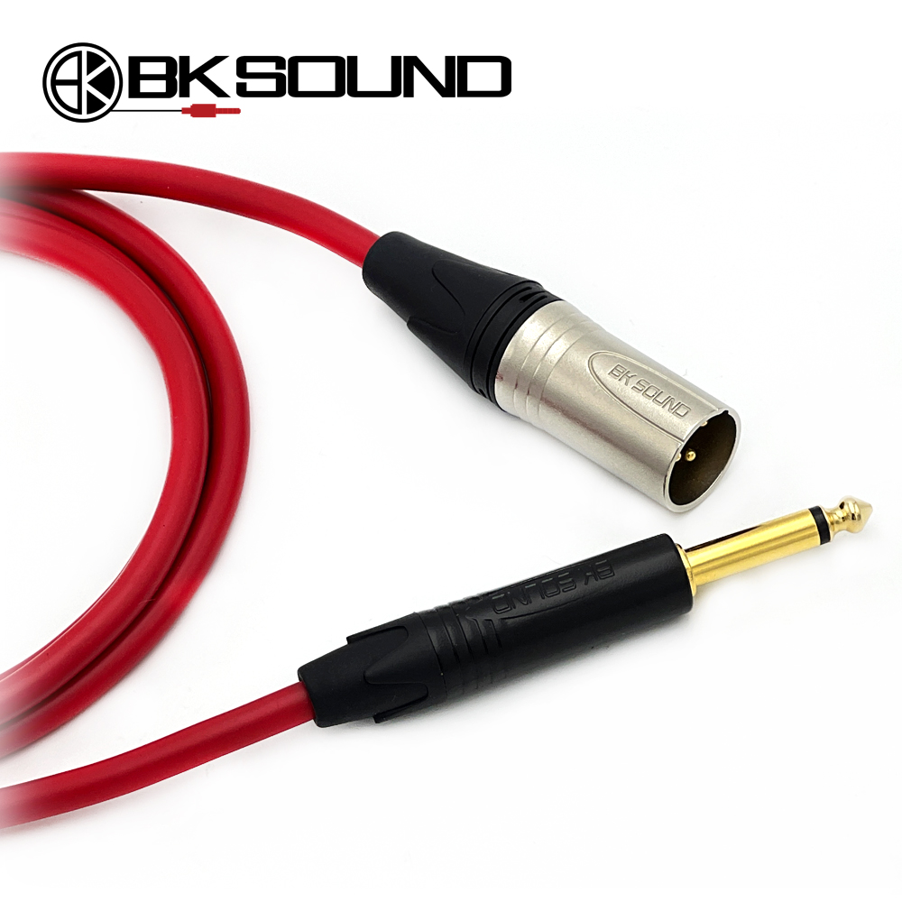 BK2020 빨강 BK XLR(수) - 골드 55 TS(모노) 장비연결케이블 제작케이블 국산 고급 BK케이블