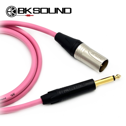 BK2020 분홍 BK XLR(수) - 골드 55 TS(모노) 장비연결케이블 제작케이블 국산 고급 BK케이블