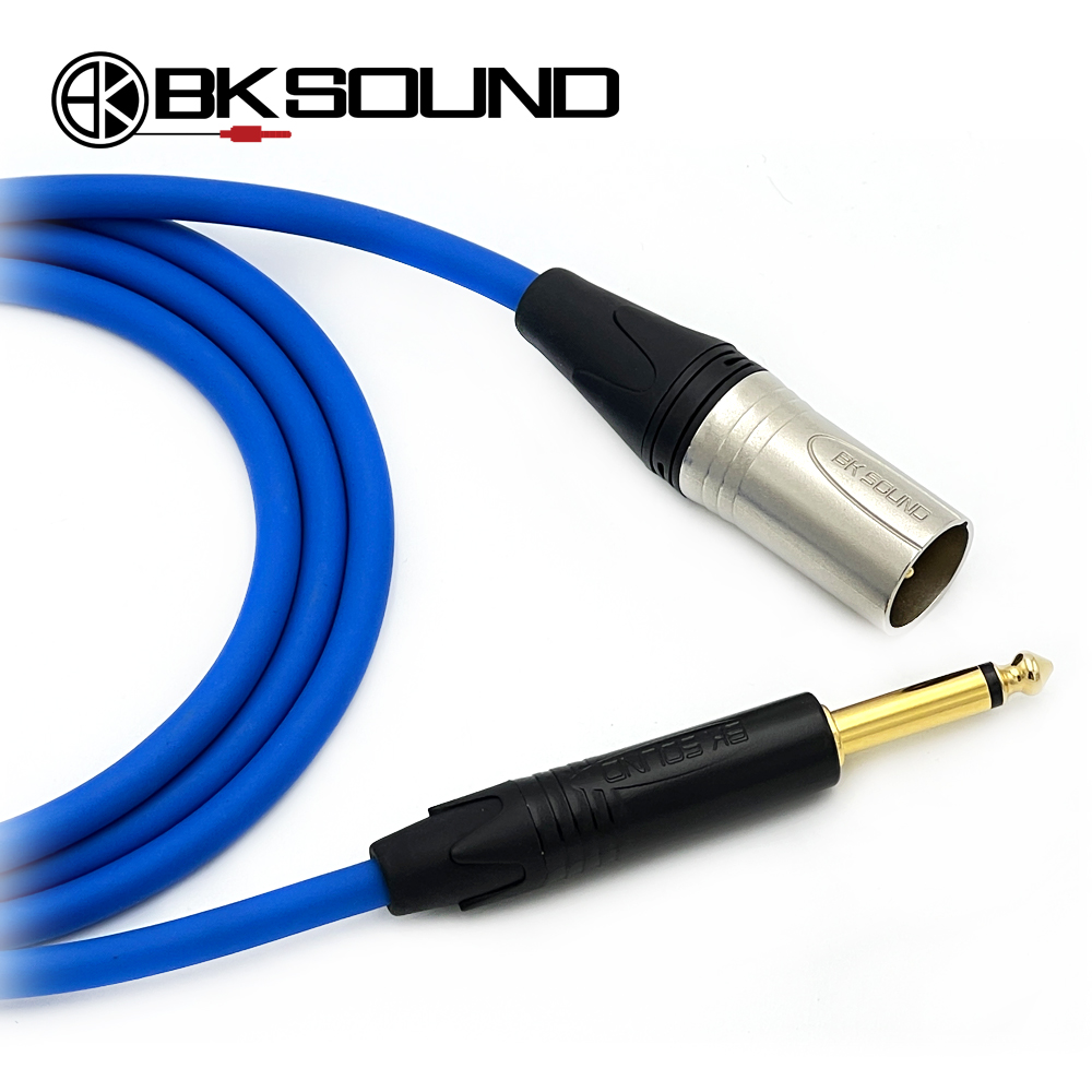 BK2020 파랑 BK XLR(수) - 골드 55 TS(모노) 장비연결케이블 제작케이블 국산 고급 BK케이블