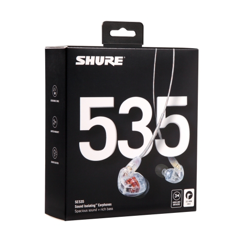 SHURE SE535-CL 클리어 슈어 사운드 아이솔레이팅 이어폰 모니터링 인이어