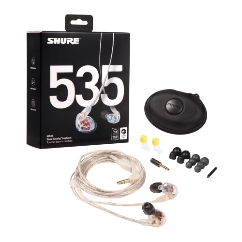 SHURE SE535-CL 클리어 슈어 사운드 아이솔레이팅 이어폰 모니터링 인이어