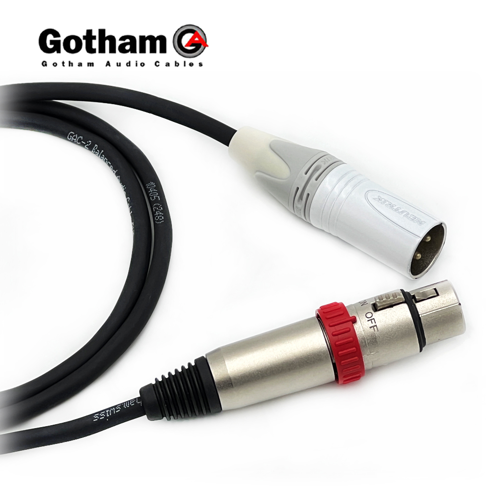 고담 GAC-2 뉴트릭 화이트 XLR(수) - 온오프스위치 XLR(암) 마이크케이블