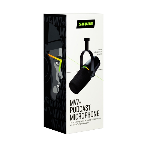SHURE MV7+ 슈어 팟캐스트 XLR, USB-C타입 하이브리드 듀얼 마이크 블랙
