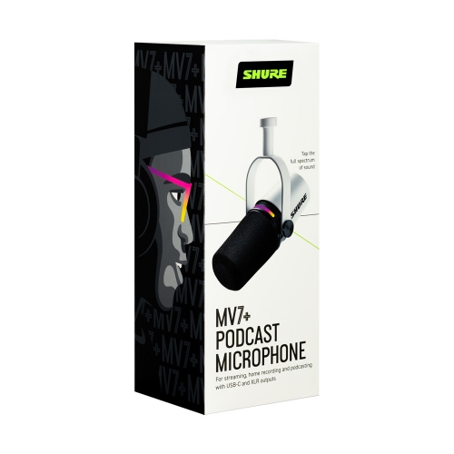 SHURE MV7+ 슈어 팟캐스트 XLR, USB-C타입 하이브리드 듀얼 마이크 화이트