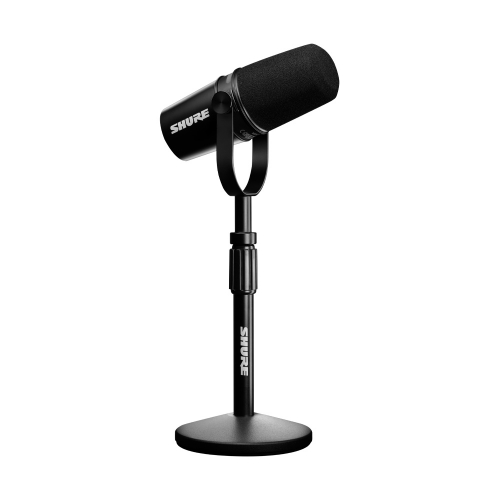 SHURE MV7+ Podcast Kit 슈어 팟캐스트 XLR, USB-C 하이브리드 듀얼 마이크 키트 스탠드포함 블랙