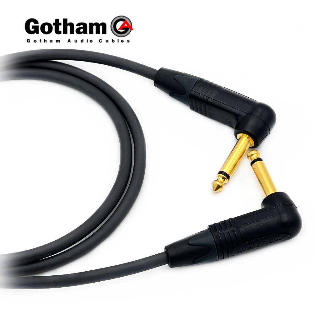 고담 GAC-1 뉴트릭 양방향 기역자 골드 55 TS(모노) 악기전용케이블 일렉 베이스 건반 케이블