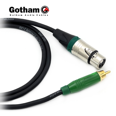 고담 GAC-2 뉴트릭 XLR(암) 그린링 - 암페놀 RCA(그린) 오디오케이블