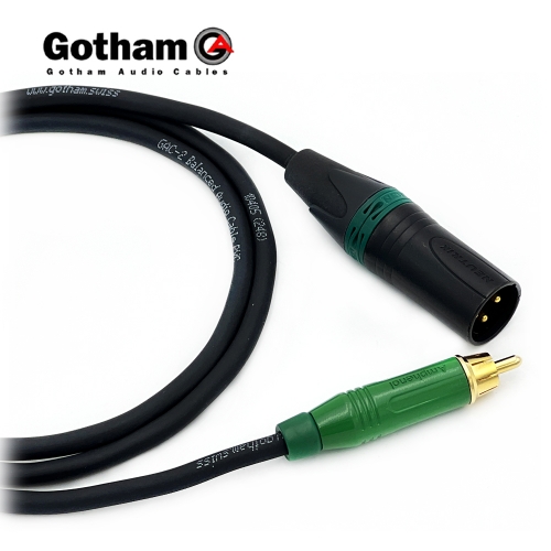 고담 GAC-2 뉴트릭 골드 XLR(수) 그린링 - 암페놀 RCA(그린) 오디오케이블
