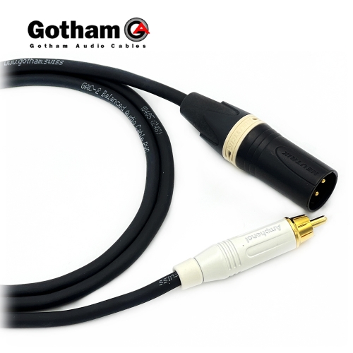 고담 GAC-2 뉴트릭 골드 XLR(수) 화이트링 - 암페놀 RCA(화이트) 오디오케이블
