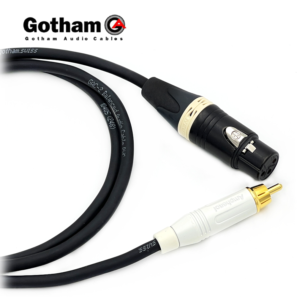 고담 GAC-2 뉴트릭 골드 XLR(암) 화이트링 - 암페놀 RCA(화이트) 오디오케이블