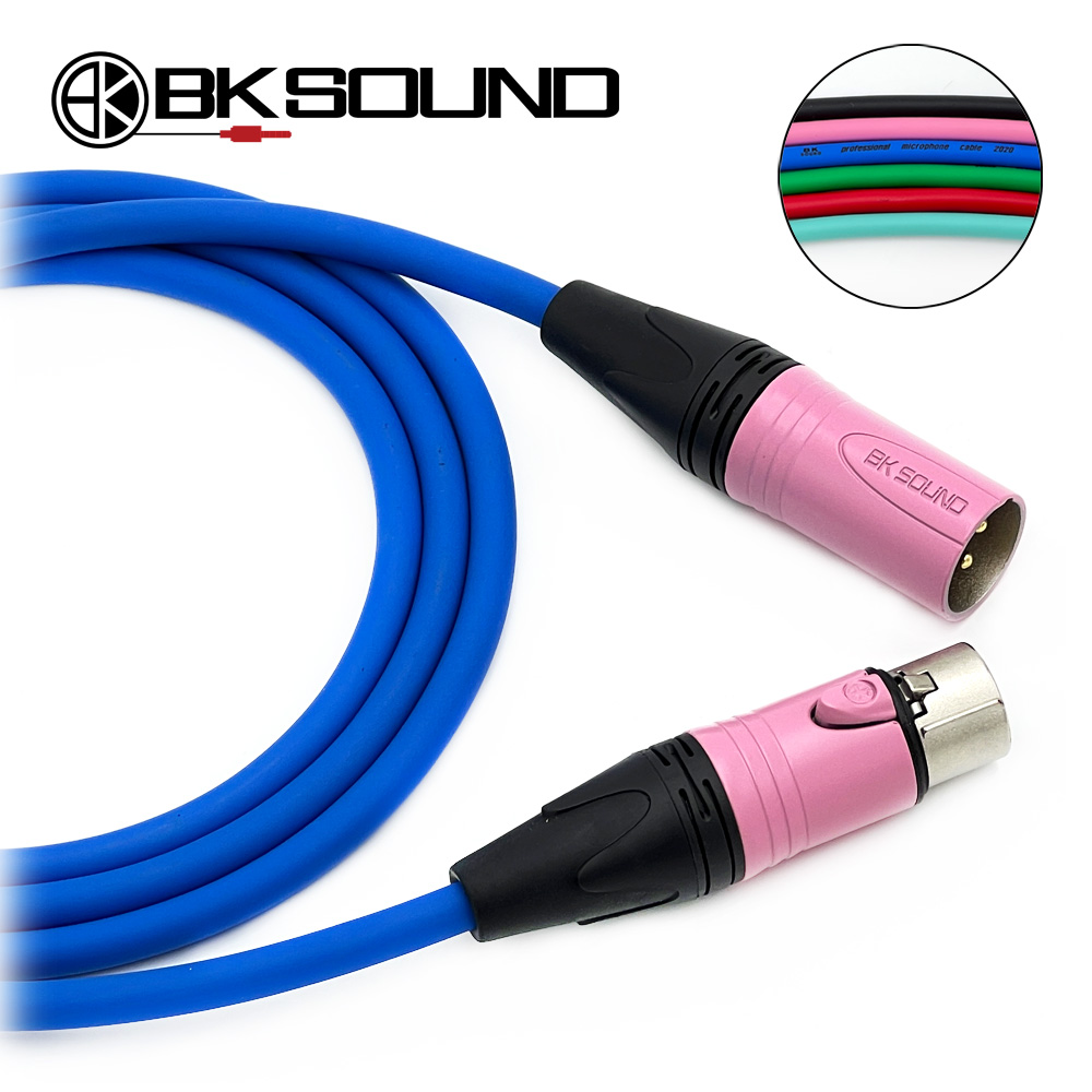 BK2020 컬러 BK핑크 양캐논 마이크케이블 고급국산BK제작케이블