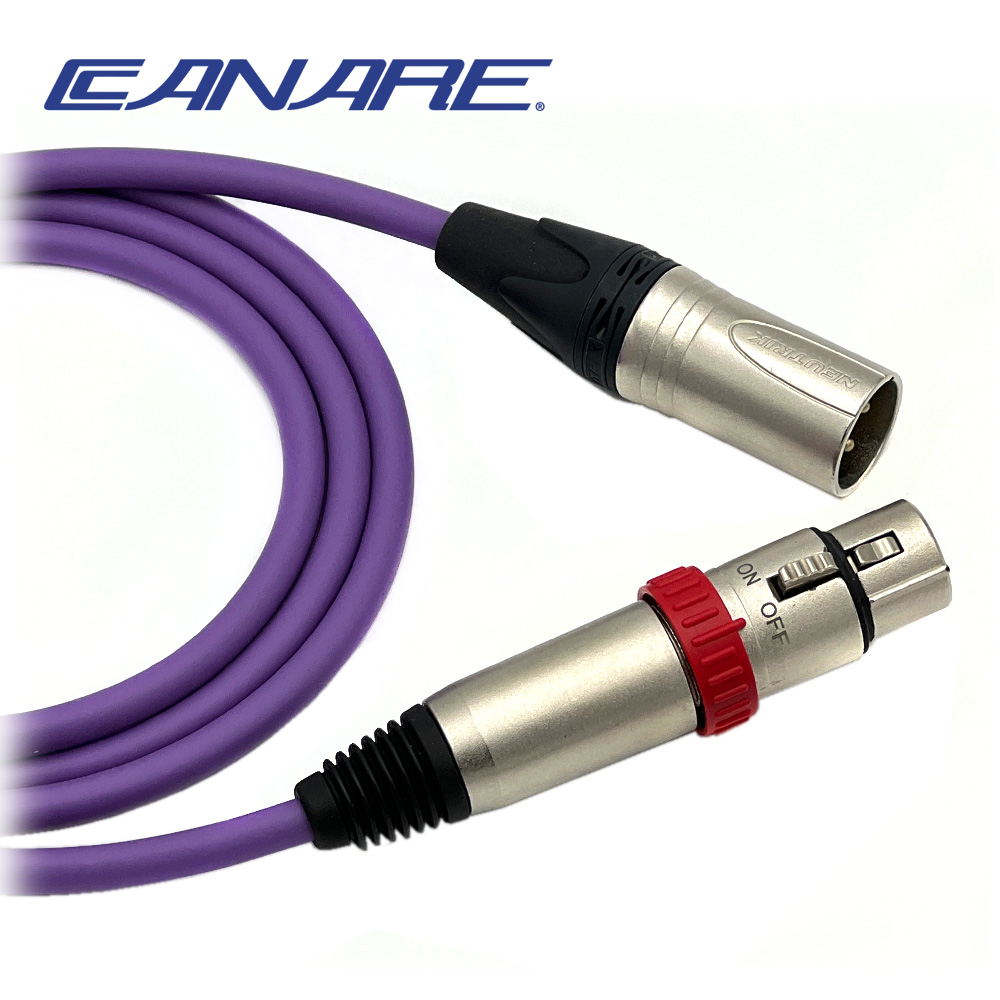 카나레 L-4E6S 퍼플 뉴트릭 XLR(수) - 온오프스위치 XLR(암) 마이크케이블