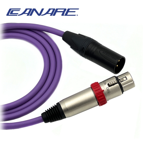 카나레 L-4E6S 퍼플 뉴트릭 골드 XLR(수) - 온오프스위치 XLR(암) 마이크케이블