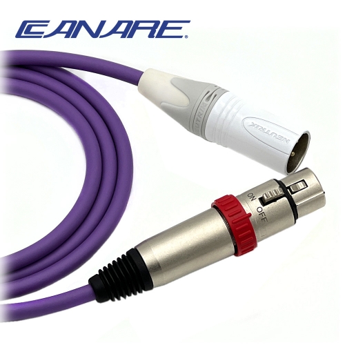 카나레 L-4E6S 퍼플 뉴트릭 화이트 XLR(수) - 온오프스위치 XLR(암) 마이크케이블