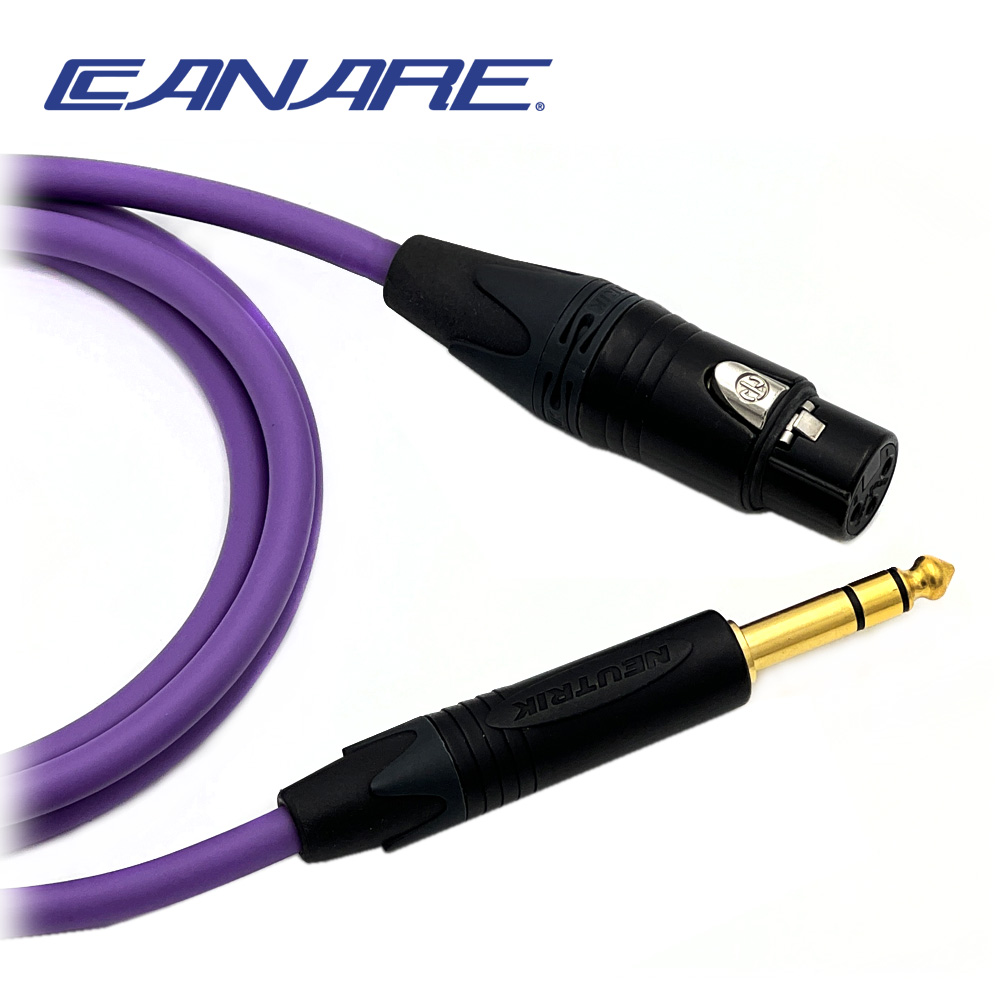카나레 L-4E6S 퍼플 뉴트릭 골드 XLR(암) - 55TRS 장비연결 음향케이블