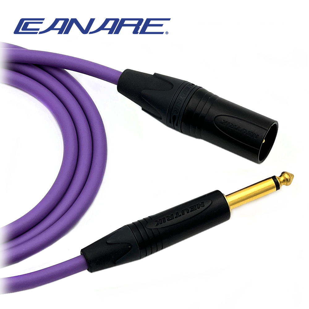 카나레 L-4E6S 퍼플 뉴트릭 골드 XLR(수) - 55TS(모노) 음향케이블