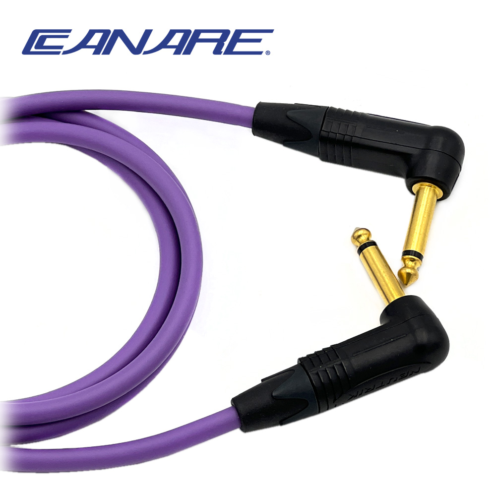 카나레L-4E6S 퍼플 뉴트릭 양방향 골드 기역자TS 악기케이블
