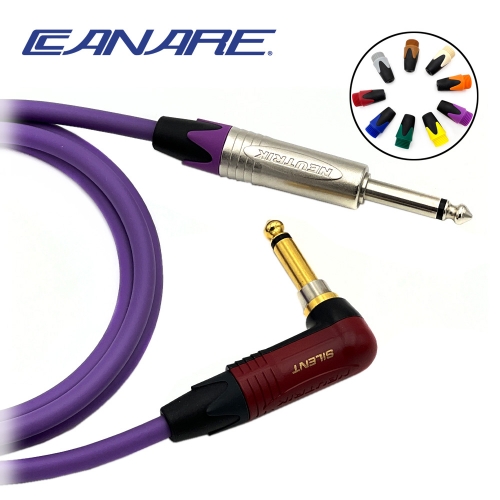 카나레 L-4E6S 퍼플 뉴트릭 기역자사일런트 - 니켈 컬러부싱 TS 악기케이블